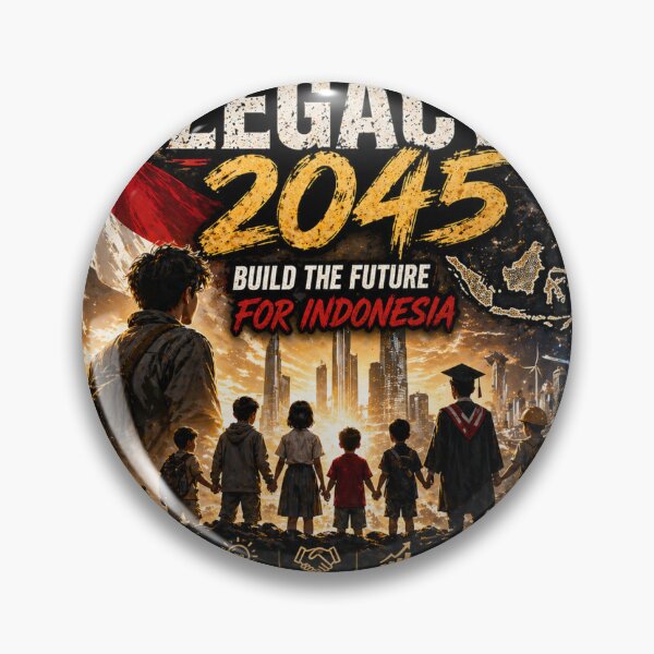 Item preview, Legacy 2045 – Build The Future For Indonesia | Indonesia Emas Motivation Sticker designed and sold by Wander Pop Studio.