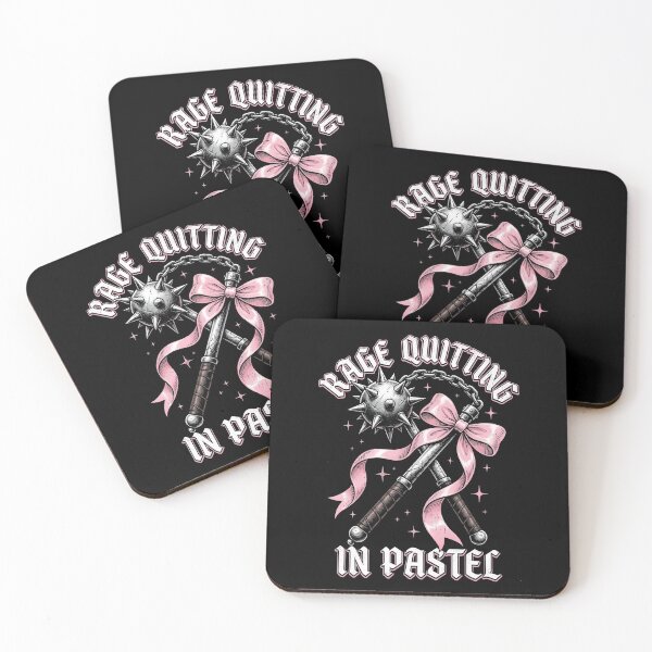 Item preview, Rage Quitting in Pastel — Dark Coquette Feminine Rage Medieval Flail Pink Bow Gamer Girl Art, Villain Era Gift designed and sold by Luminari Creations.