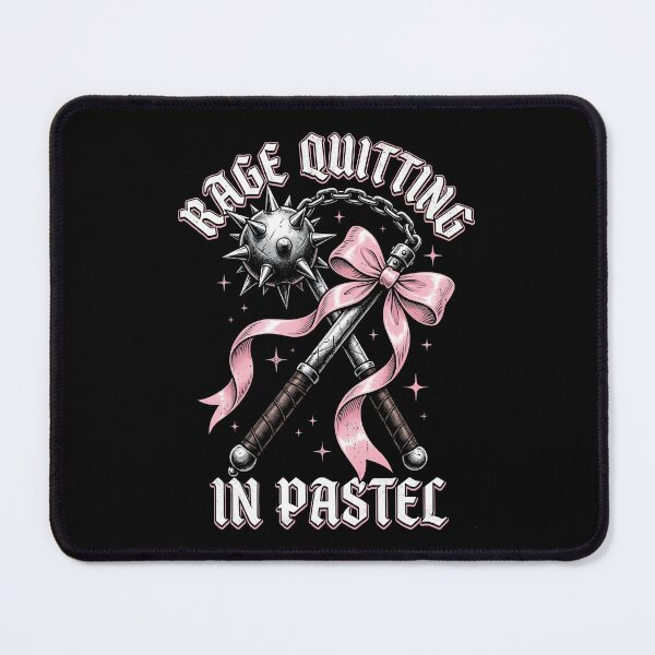 Item preview, Rage Quitting in Pastel — Dark Coquette Feminine Rage Medieval Flail Pink Bow Gamer Girl Art, Villain Era Gift designed and sold by Luminari Creations.
