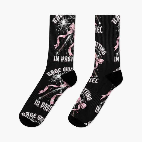 Item preview, Rage Quitting in Pastel — Dark Coquette Feminine Rage Medieval Flail Pink Bow Gamer Girl Art, Villain Era Gift designed and sold by Luminari Creations.
