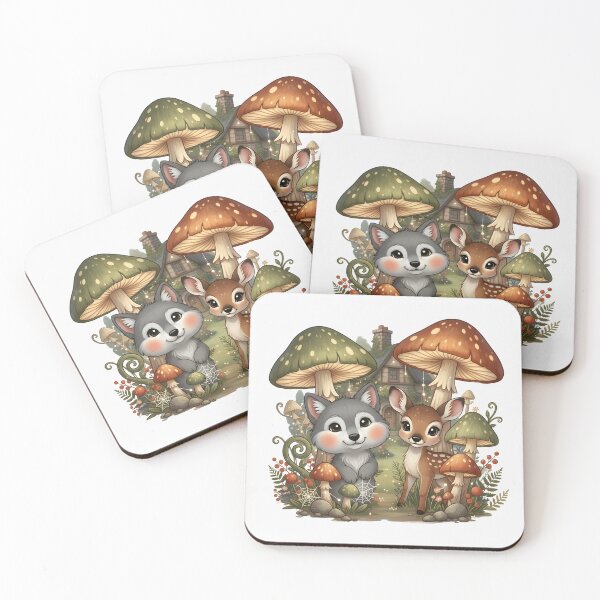 Item preview, Kawaii Mushroom Cottage Scene designed and sold by naragon4289.