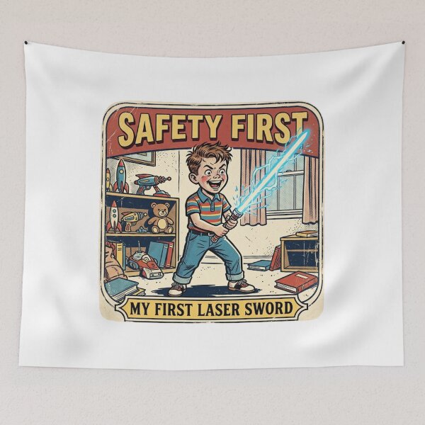 Item preview, Vintage Kitsch Space Wizard Safety Satire Art designed and sold by VelvetArchives.