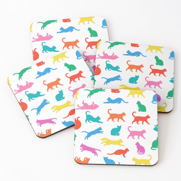 Artikelvorschau, Color Cat Silhouette Pattern Minimal Cute Cats Seamless entworfen und verkauft von Timegraf.
