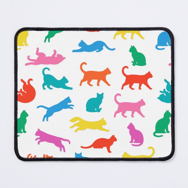 Artikelvorschau, Color Cat Silhouette Pattern Minimal Cute Cats Seamless entworfen und verkauft von Timegraf.