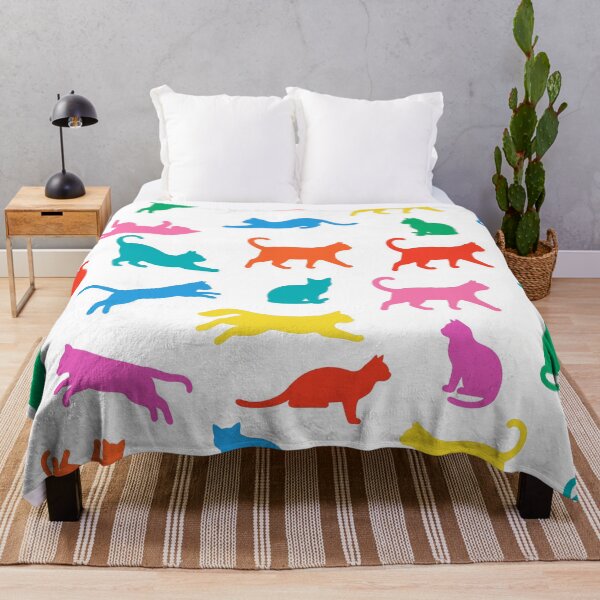 Item preview, Color Cat Silhouette Pattern Minimal Cute Cats Seamless designed and sold by Timegraf.