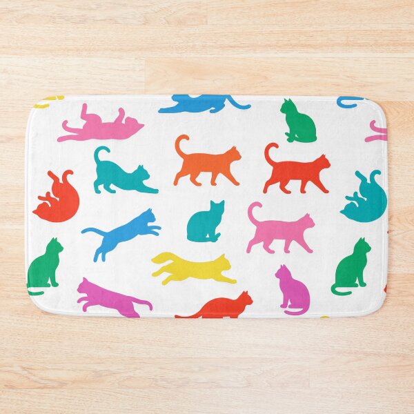 Artikelvorschau, Color Cat Silhouette Pattern Minimal Cute Cats Seamless entworfen und verkauft von Timegraf.