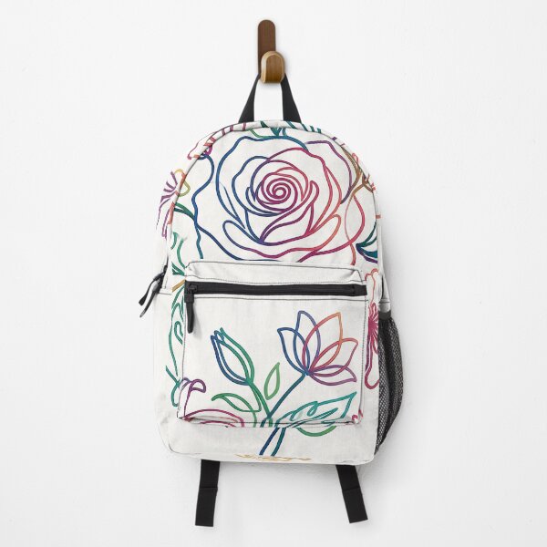 Item preview, Rainbow Line Art Floral Rose Botanical Illustration designed and sold by PixorStudio.