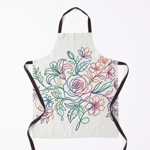 Item preview, Rainbow Line Art Floral Rose Botanical Illustration designed and sold by PixorStudio.