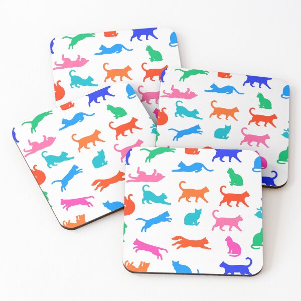 Aperçu de l'œuvre Color Cat Silhouette Pattern Minimal Cute Cats Seamless créée et vendue par Timegraf.