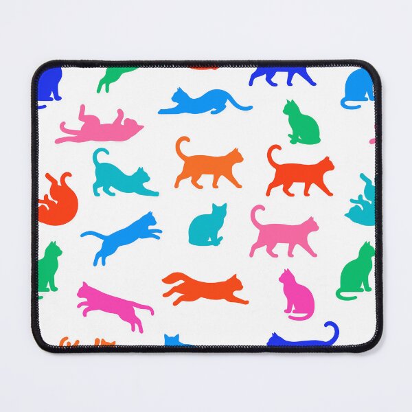 Artikelvorschau, Color Cat Silhouette Pattern Minimal Cute Cats Seamless entworfen und verkauft von Timegraf.