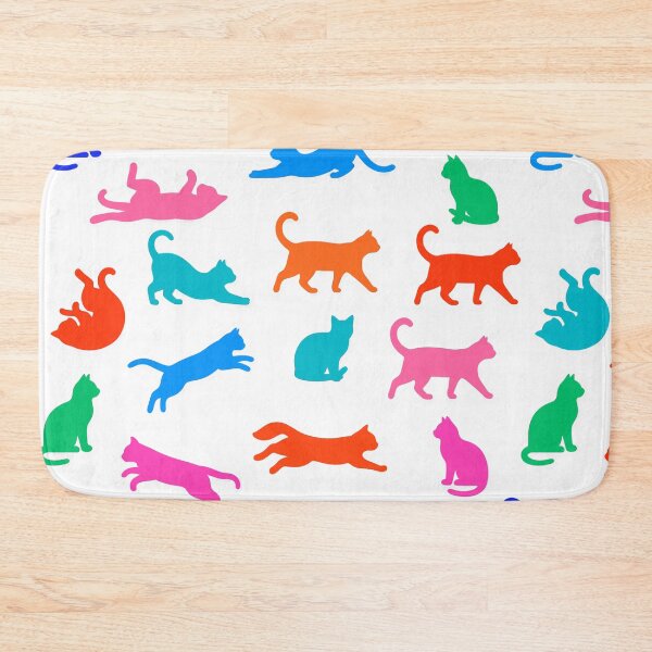 Artikelvorschau, Color Cat Silhouette Pattern Minimal Cute Cats Seamless entworfen und verkauft von Timegraf.