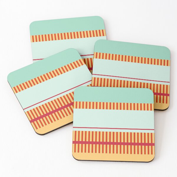 Item preview, Modern Stripes Circles Diamonds Composition Mint Orange 01 designed and sold by Stefanie Boike.