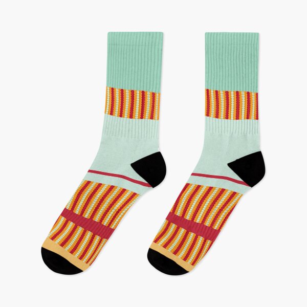 Item preview, Modern Stripes Circles Diamonds Composition Mint Orange 01 designed and sold by Stefanie Boike.