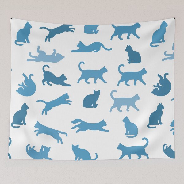 Item preview, Color Cat Silhouette Pattern Minimal Cute Cats Seamless designed and sold by Timegraf.