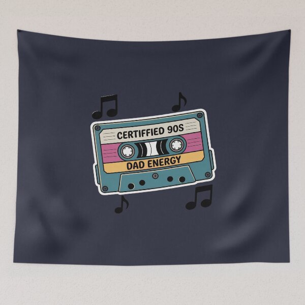 Item preview, Funny Certified 90s Dad Energy Retro Cassette Tape T-Shirt designed and sold by FestivityFinds.