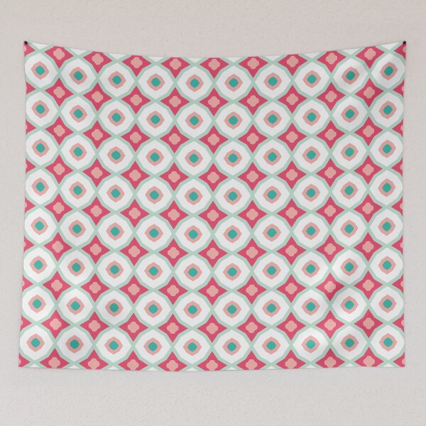 Item preview, Modern Geometric Cube Pattern 04 Pink Mint Composition designed and sold by Stefanie Boike.