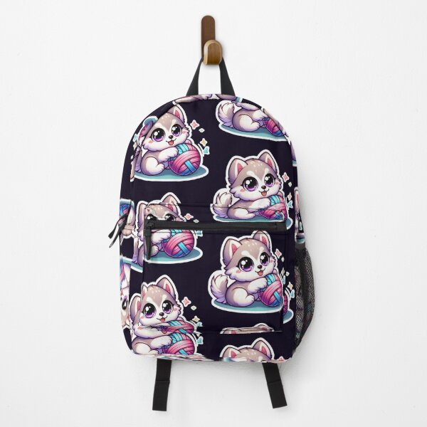 Item preview, Kawaii Husky Puppy Playing Yarn Ball-Cute Cartoon Dog Pastel Aesthetic designed and sold by carestazafeli.