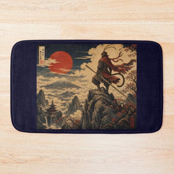 Item preview, Monkey King on Sacred Mountain – Japanese Ukiyo-e Style Mythology Art | Sun Wukong Aesthetic Print designed and sold by Bray4321.