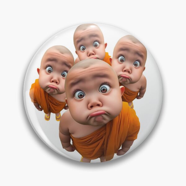 Item preview, Funny Baby Monks in Orange Robes Cute Art designed and sold by RamyGallery.