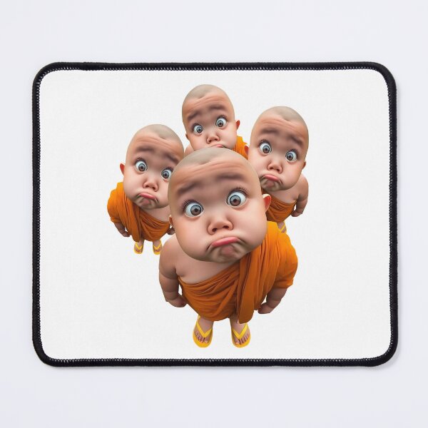 Item preview, Funny Baby Monks in Orange Robes Cute Art designed and sold by RamyGallery.