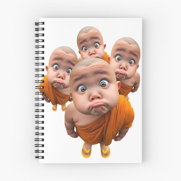 Item preview, Funny Baby Monks in Orange Robes Cute Art designed and sold by RamyGallery.