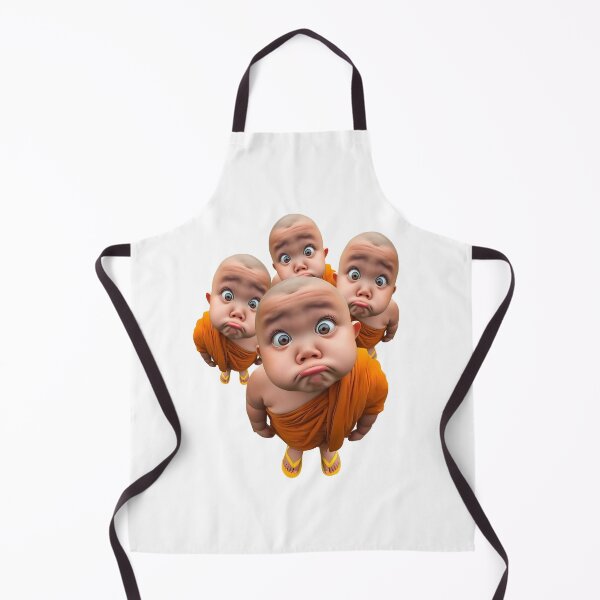 Item preview, Funny Baby Monks in Orange Robes Cute Art designed and sold by RamyGallery.
