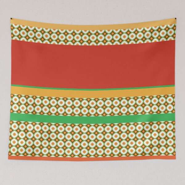 Item preview, Retro Stripes Geometric Cube Pattern Composition Color 01  designed and sold by Stefanie Boike.