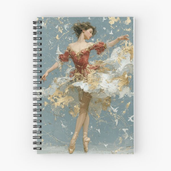 Item preview, Elegant Ballerina in Golden Abstract Splatter Art designed and sold by colorful-white.