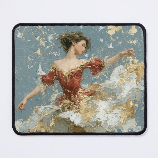 Item preview, Elegant Ballerina in Golden Abstract Splatter Art designed and sold by colorful-white.