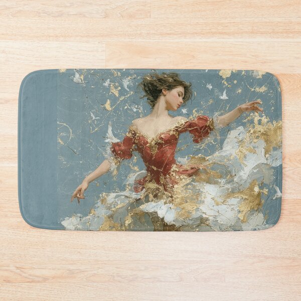 Item preview, Elegant Ballerina in Golden Abstract Splatter Art designed and sold by colorful-white.