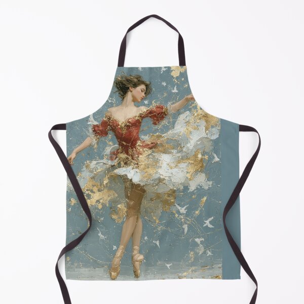 Item preview, Elegant Ballerina in Golden Abstract Splatter Art designed and sold by colorful-white.