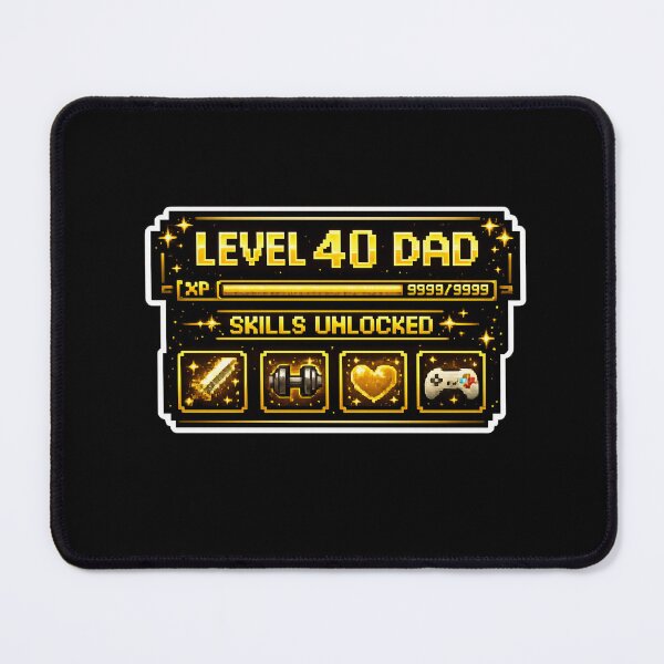 Item preview, Level 40 Dad Unlocked Gamer 40th Birthday Pixel Art Sticker designed and sold by FestivityFinds.