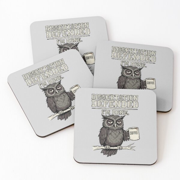 Item preview, Dissertation Defended Owl Design for Academic Achievement PhD Graduation Gift Idea designed and sold by Im-Ara.