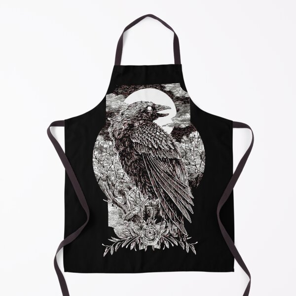 Item preview, Dark Mystical Raven with Moon and Roses Gothic Art designed and sold by RamyGallery.
