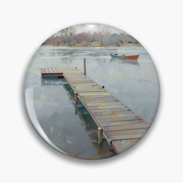 Item preview, Dock extending into frozen lake, designed and sold by Mia's Menagerie.