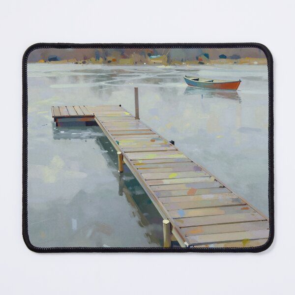Item preview, Dock extending into frozen lake, designed and sold by Mia's Menagerie.