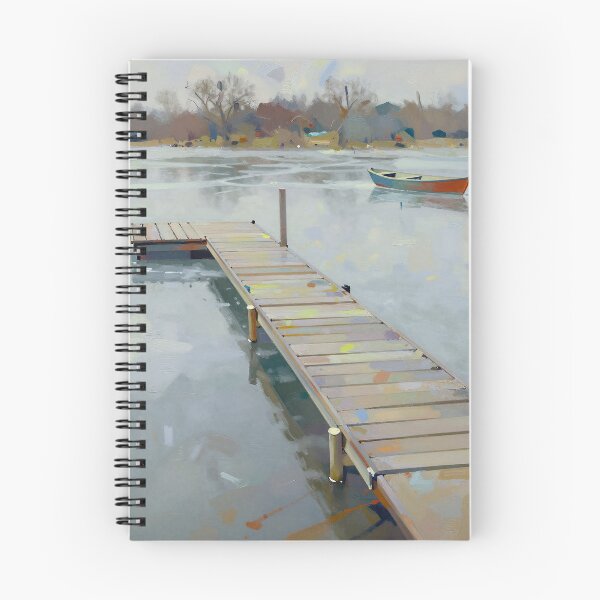 Item preview, Dock extending into frozen lake, designed and sold by Mia's Menagerie.