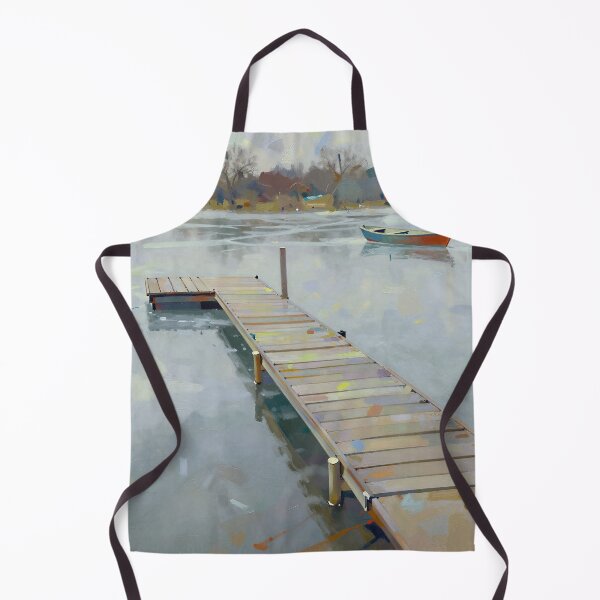 Item preview, Dock extending into frozen lake, designed and sold by Mia's Menagerie.