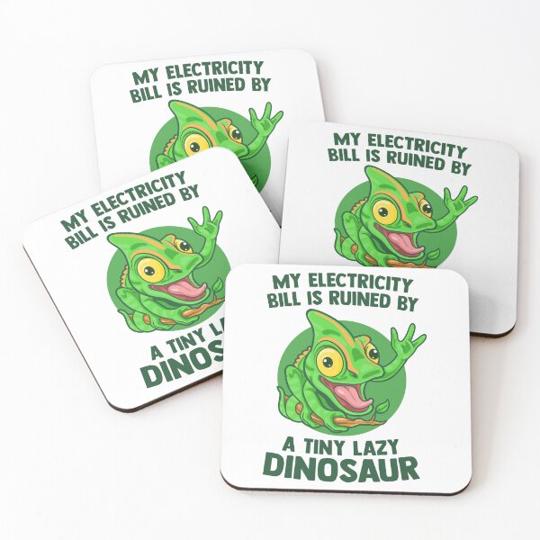 Item preview, Funny lizard electricity bill - lazy dinosaur joke (on light colors) designed and sold by messy-nessie.