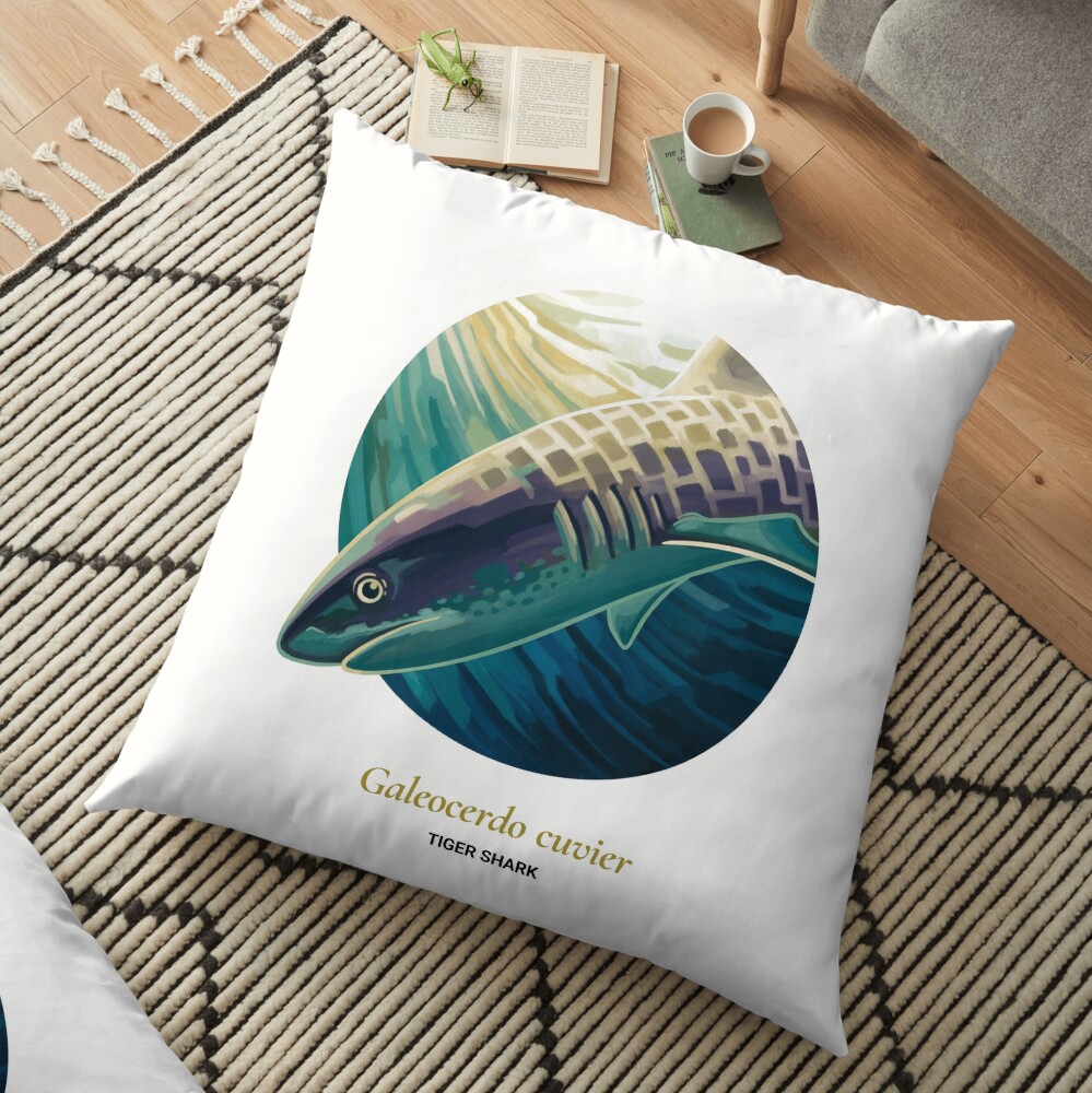 The Circles of Life: Tiger Shark Floor Pillow