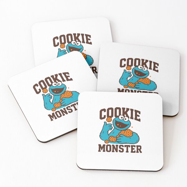 Item preview, Blue Cookie Monster — Funny Cartoon Monster Jumping on Chocolate Chip Cookies designed and sold by Colorful-Garden.