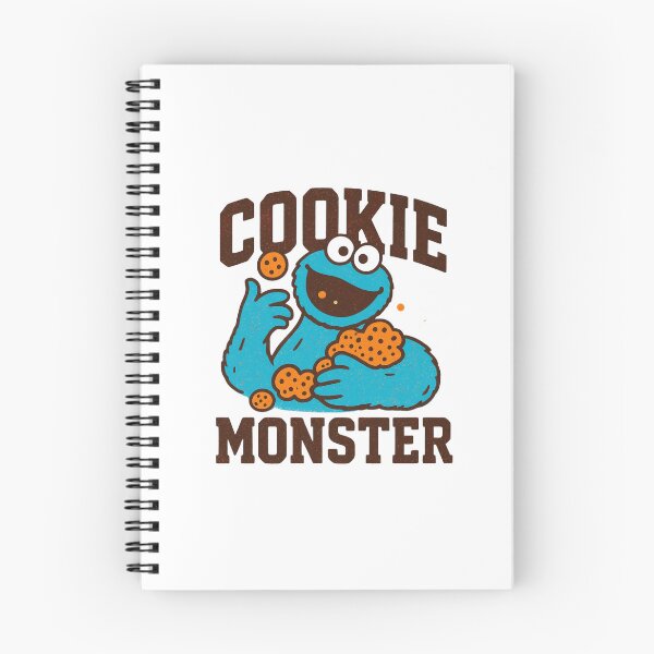 Item preview, Blue Cookie Monster — Funny Cartoon Monster Jumping on Chocolate Chip Cookies designed and sold by Colorful-Garden.