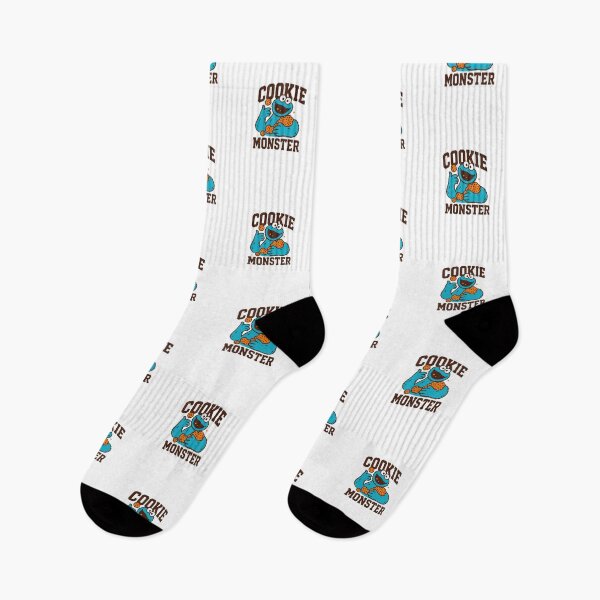 Item preview, Blue Cookie Monster — Funny Cartoon Monster Jumping on Chocolate Chip Cookies designed and sold by Colorful-Garden.