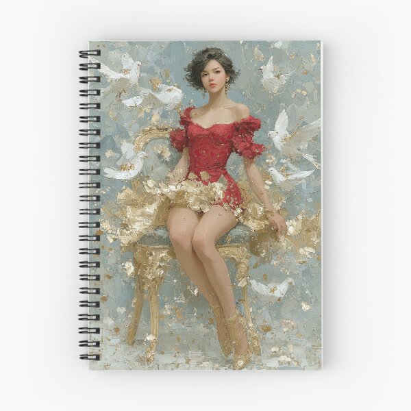 Item preview, Golden Elegance Woman with White Doves Art designed and sold by colorful-white.