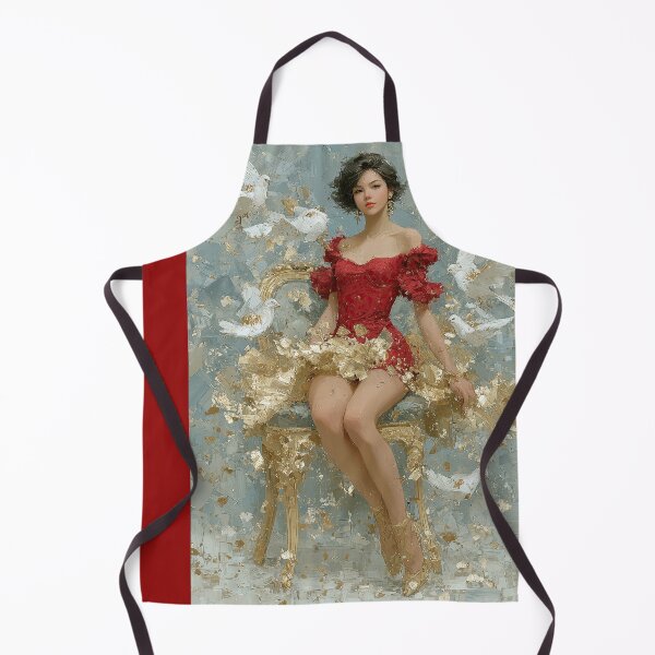 Item preview, Golden Elegance Woman with White Doves Art designed and sold by colorful-white.
