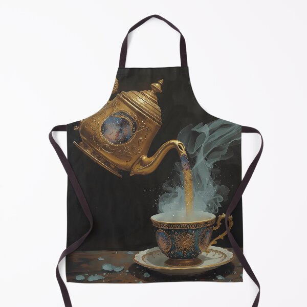 Item preview, Celestial Tea - Ornate Golden Teapot Pouring Starry Night Galaxy Art designed and sold by UnRealS.