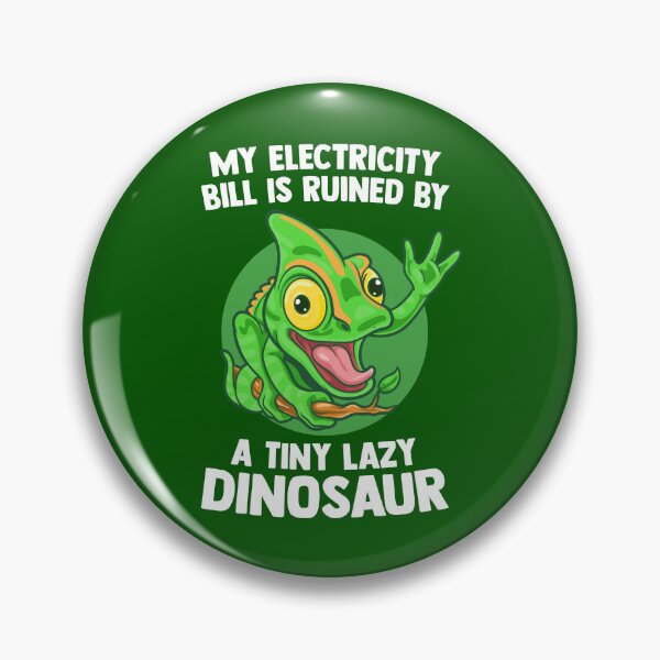 Item preview, Funny lizard electricity bill - lazy dinosaur joke (on dark colors) designed and sold by messy-nessie.