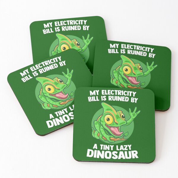 Item preview, Funny lizard electricity bill - lazy dinosaur joke (on dark colors) designed and sold by messy-nessie.