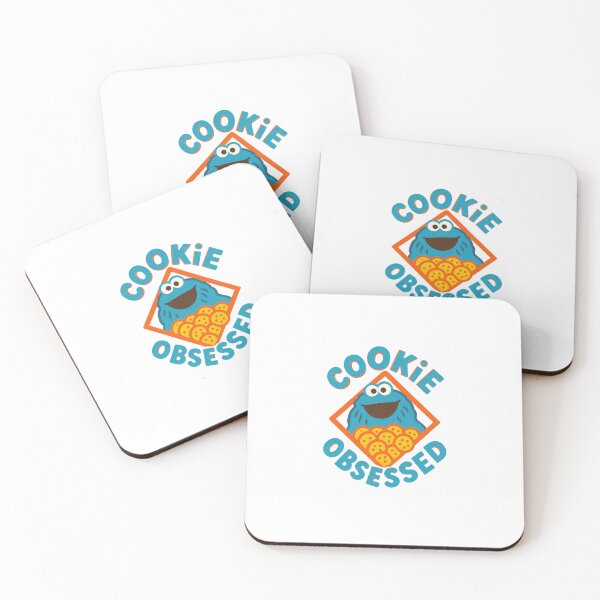 Item preview, Blue Cookie Monster — Funny Cartoon Monster Jumping on Chocolate Chip Cookies designed and sold by Colorful-Garden.
