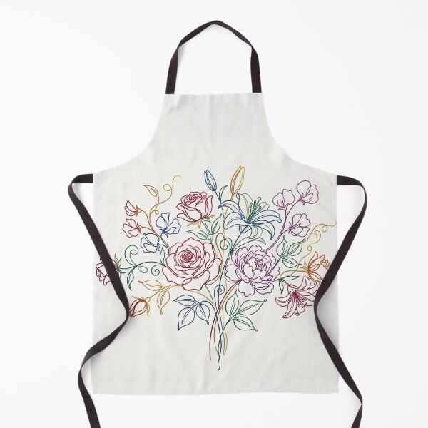 Item preview, Elegant Continuous Line Floral Bouquet Color Illustration designed and sold by PixorStudio.